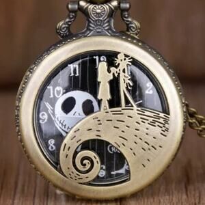 Jack & Sally Pocket Watch Nightmare Before Christmas Halloween Valentines - NEW!